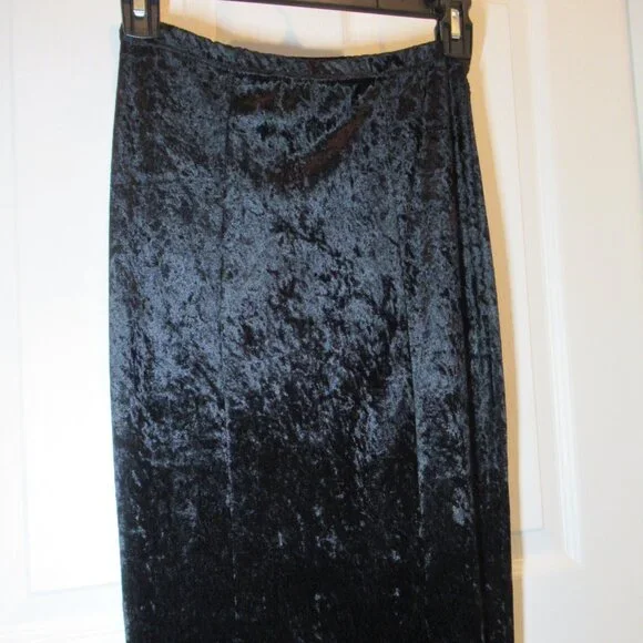 Rare Vintage Lip Service Crushed Velvet Mermaid Fishtail Morticia Skirt Black Sm - Picture 3 of 12
